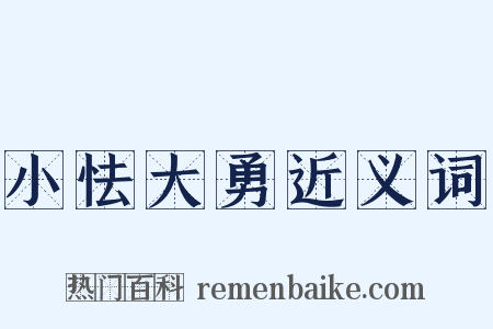 小怯大勇近义词是什么意思的图片
